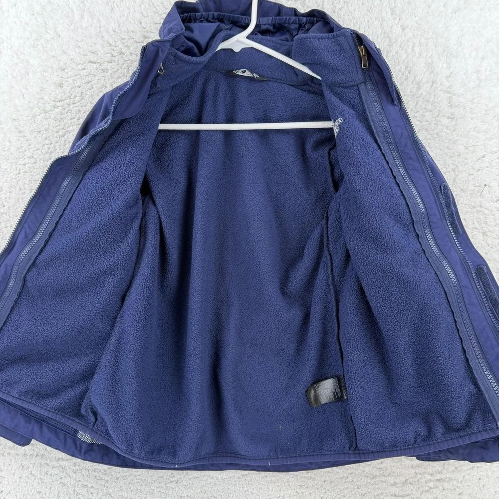 The North Face Jacket Girls M 10/12 Blue 3-in-1 Fleece Lined Hooded Full Zip